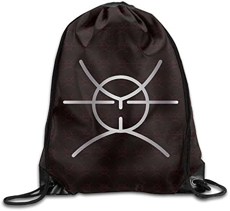 FLCL Logo Platinum Style White Drawstring Backpack Bag