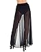 iHeartRaves Black Cosmic Heroine Sheer Mesh Maxi Skirt (Large)