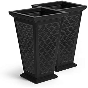 FCMP Outdoor MOD-CP3000-BLK Casablanca (2 Pack) Planter, Black