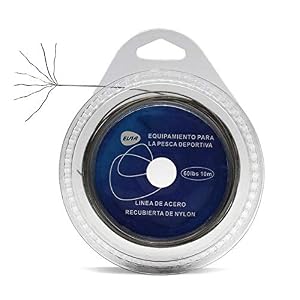 Voanzo Lot De 3 Fils De Pêche 13,6 Kg Avec 7 Brins Tressés 10 M De Long Avec Emballage Indépendant Et Boucle De Connexion