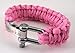 Paracord Survival Bracelet with Stainless Steel Shackle, Regular Weave