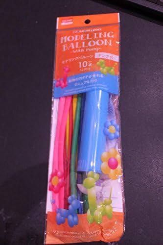 Modeling Balloon (10 pcs.) and Pump [Blue] from Japan with manual for making animals