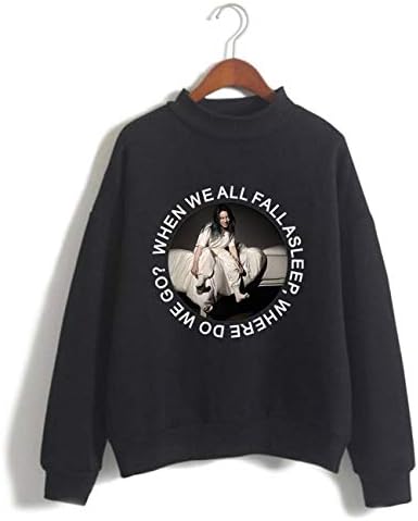 ZIGJOY Unisex Billie Eilish When We All Fall Asleep Where Do We Go Hoodie Sweatshirt Jumper Pullover for Fans
