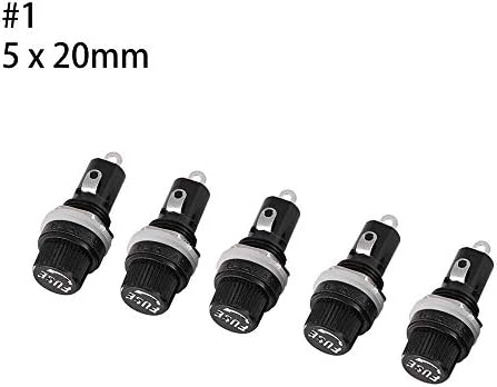 5pcs/lot Replace 5 * 20mm Black Universal Screw Cap Insurance Tube Socket Glass Fuse Holders Panel Mount