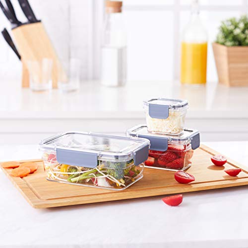 Amazon Basics Tritan 10 Piece (5 Containers and 5 Lids) Locking Food Storage Container Clear