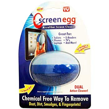 Screen Egg: Dual Action Microfiber Screen Cleaner - Set of 2 - Great for: Tablets, E-Readers, Smart Phones, TVs, Laptops, Wearables & More!