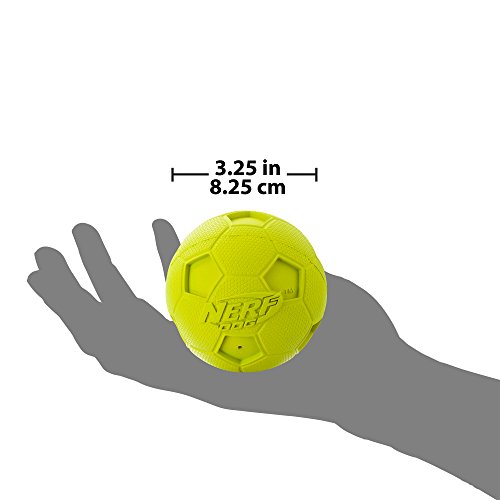 Nerf Dog Soccer Ball Dog Toy with Interactive Squeaker, Lightweight