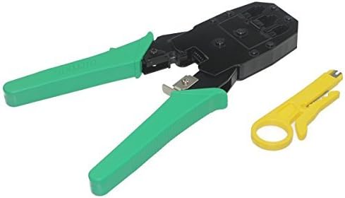 Enterest Ethernet 3-in-1 Modular Crimping,Cutting,Stripping Tool Compatible with 8P8C/RJ-45, 6P6C/RJ-12 and 6P4C/RJ-11 Connectors
