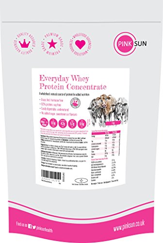 [- Whey Protein Concentrate Powder Unflavoured 1kg (or 3kg 82% protein) Soy Free, Grass Fed, Gluten