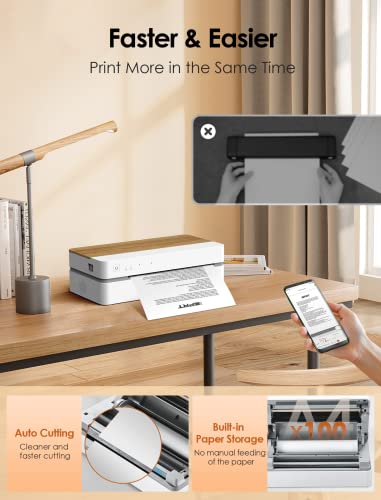 iDPRT A4 Thermal Printer, Future800 Thermal Printer, 300dpi Resolution 4ips Fast A4 Paper Printer with Auto Cutting, 100 Sheets Capacity, Compact Design, Support WiFi App Wireless or USB Connection