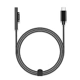 Surface Connect To USB-C Charging Cable Compatible with 15V USB Type-C PD Chargers - 5.8FT (Black)