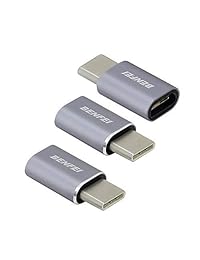 Adaptador USB-C a Micro-B [3-Pack], BENFEI tipo C macho a Micro USB hembra adaptador de datos y carga para Samsung Galaxy S9 S8 Note 8, Pixel, Nexus 6P 5 x, etc Spacy aluminio gris