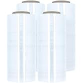 PSBM Stretch Wrap, 4 Pack, 17 Inch x 1476 Feet, 65 Gauge Eq, Unmatched Ultra High Performance Down Gauge Durable Shrink Wrap