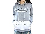 Unisex Pullover Fashion Women's Totoro Casual Hoodie Cosplay Costume Sweatshirt S,Grey