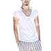 Zbrandy Mens Deep V-Neck T-shirt Men Unisex Sexy Tshirt Fitted Fashion Tees White Size XL