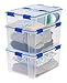 IRIS USA WSB-SS/LD Ziploc WeatherShield 16 and 60 Quart Storage Box, Clear, 4 Pack