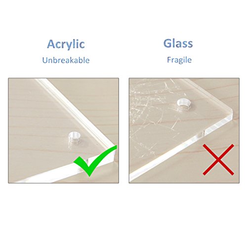 NIUBEE Clear Acrylic Desktop Picture Frame, Beveled Frameless