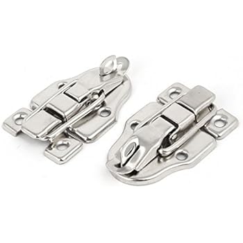 uxcell a16122100ux0414 Wood Box Toolbox Cabinet Metal Spring Loaded Latches Catch Toggle Hasp (Pack of 2)