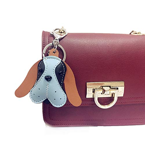 MUAMAX Dog Keychain Charms Pet Key Ring Cute Car Key Chain for Kids Puppy Bag Charm Gifts for Dog Lover Blue
