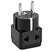 European Plug Adapter by Yubi Power 2 in 1 Universal Travel Adapter with 2 Universal Outlets - 2 Pack - Black - Shucko Type E / F for France, Germany, Spain, Sweden, Turkey, Ukraine and More!