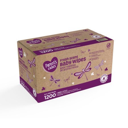 Parents Choice Baby Wipes, 12 packs of 100 (1200 count) (Fresh Scent) - Thumbnail 4