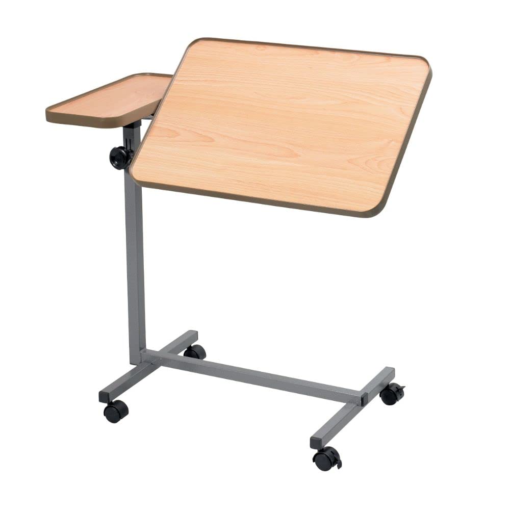 HOMECRAFT Dual Action Bed and Chair Portable Table. Wheeled Height Adjustable Table with Tiltable Surface Mobility Aid