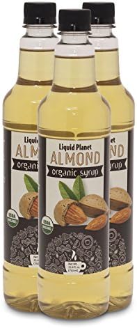Organic Syrup, Coffee Syrup, 750 ML 3 pack from Liquid Planet (Almond)