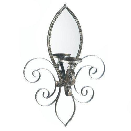Fleur-De-Lis-Mirrored Wall Sconce