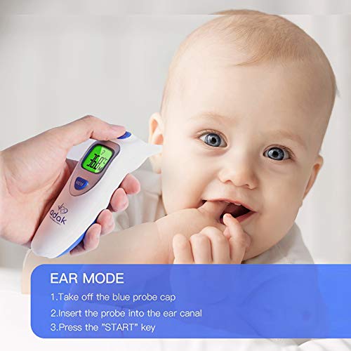 Ear & Forehead Thermometer Basal, Instant Proven Trusted Clinical Accuracy, Fever Indicator for Infants, Kids, Baby & Adults with FDA & CE Approved