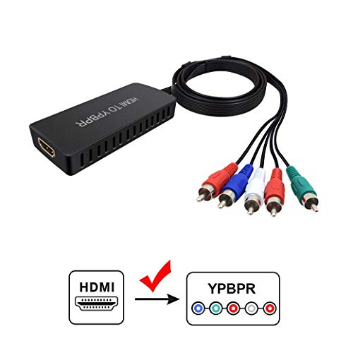 HDMI to YPbPr Converter, HDMI to Video Ypbpr Adapter HDMI to Component Converter with YPBPR Cable Power Adapter for Apple TV, PS3, Roku, Xbox, Fire Stick, DVD Players