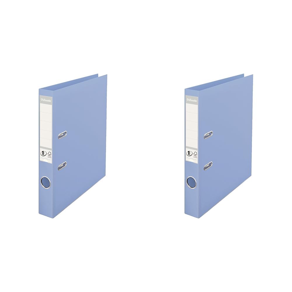 Esselte, Solea, A4, Lever Arch File, 50 mm Spine, 350 Sheets Capacity, PP, Plastic Cover, File Folder, 231041, Solea Blue (Pack of 2)