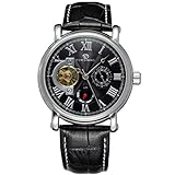 OULM Men's Three Time Display Digital Quartz Watch Leather Strap Rose Golden Luxury Case Formal Dress Japan Movement + Gift Box