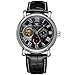 OULM Men's Three Time Display Digital Quartz Watch Leather Strap Rose Golden Luxury Case Formal Dress Japan Movement + Gift Box