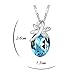 TOPSTARONLINE Dragonfly on Teardrop Blue Swarovski Elements Crystal Pendant Necklace