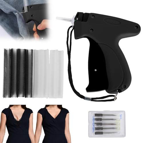 Kowvowz Speedy Clothing Fixer, Quick Fixer Gun, Stitch Mini Sticky Sewing Quilting Hemming With 6 Needle, 500 White Black Micro Fasteners For Clothes