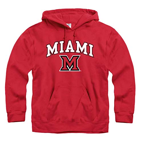 Campus Colors Miami Redhawks Arch & Logo Gameday Hooded Sweatshirt - Red, XX-Large