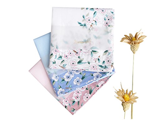 Ladies Handkerchiefs 100% Premium 60s Cotton Womens Hankies 17