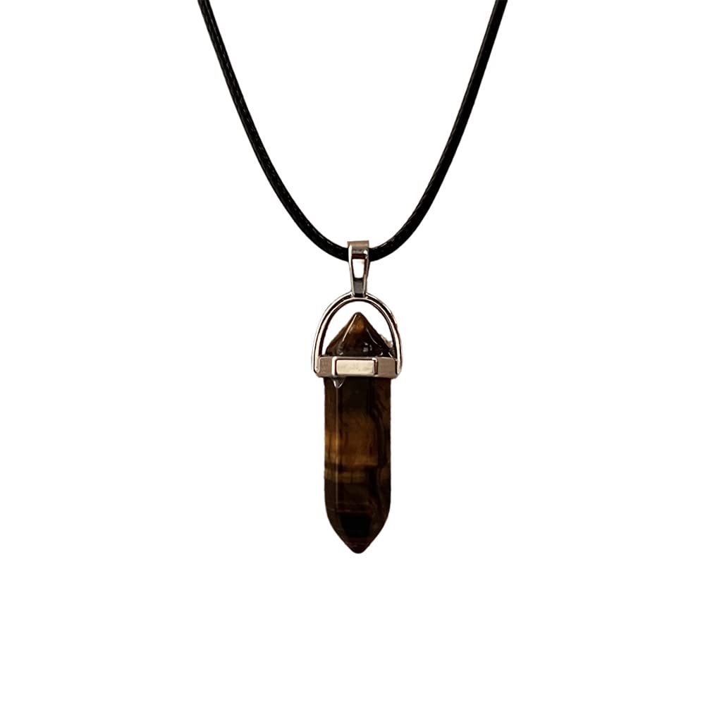VIE Double Point Pencil Pendant, Black String (Tiger's Eye) — image 1