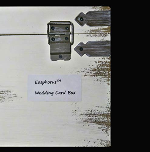 Shabby Chic Wedding Card Box - Vintage Rustic Wedding Decor - Wedding Card Holder with Card Slot | White Distressed Personalized Card Keepsake Chest