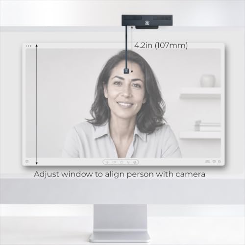 iContact Camera Pro 4K HD Webcam, Eye Contact Camera, Zoom Certified | Noise Cancelling Mic, Plug and Play USB for Mac & PC, Works with Zoom, Teams, Meet, and Video Calls