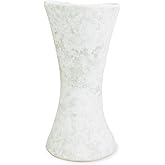 roro Handmade Rustic 5 inch Rustic White Classic Ceramic, Small Houglass Shaped Vase