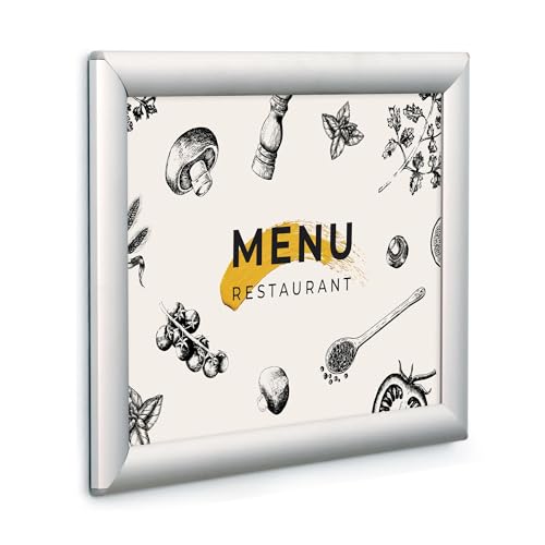 DISPLAY SALES A4 Silver Snap Frames | Set of 10 Clip Frames Profile 25mm | Poster Holder and Certificate Holders | Ideal for Offices, Shops, Restaurants and Events