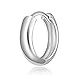 14k REAL White Gold 3mm Thickness Huggie Earrings (12 x 12 mm)