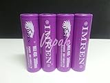 (4) Imren IMR 18650 3000mAh/40Amp 3.7v (PURPLE) High Drain Flat Top Rechargeable Battery