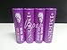 (4) Imren IMR 18650 3000mAh/40Amp 3.7v (PURPLE) High Drain Flat Top Rechargeable Battery