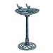 VIVOHOME 28 Inch Height Polyresin Lightweight Outdoor Double Birds Garden Bird Bath Green
