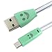 Coromose Smile LED USB Charger Cable for Samsung Galaxy S3 S4 I9500 (Green)