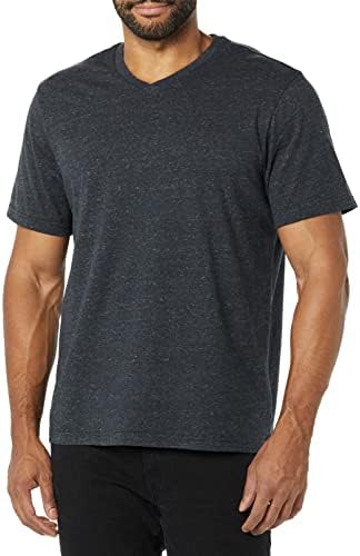 Maglietta a Maniche Corte con Scollo a V Uomo, Confezione da 2, Grigio Scuro Puntinato, M
