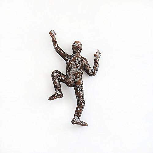 Climbing Man Metal Wall Art Sculpture, Handmade Artisan
