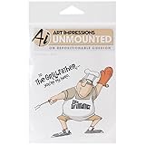 Art Impressions Father's Day Cling Rubber Stamp, 5 by 4-Inch, Grill Father